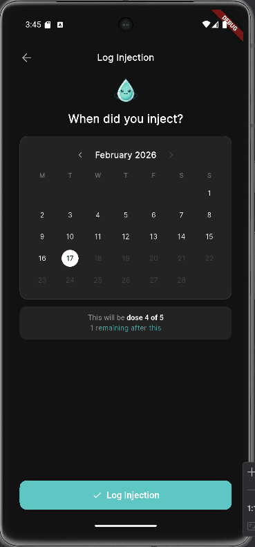 Log injection screen